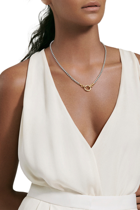 Smooth Amulet Vehicle Box Chain Necklace, 18k Yellow Gold